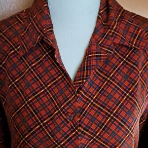 Yves St. Clair Women's Vintage Plaid Shirt - Red, Black, and Yellow